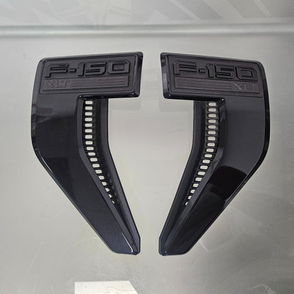 21-25 F150 XLT FENDER VENT BADGE LEFT RIGHT SET BLACK SPORT APPEARANCE #38960