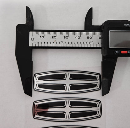 4) 2.3" LINCOLN CENTER CAP BLACK CHROME DECAL VINYL NAVIGATOR NATILUS AVIATOR4