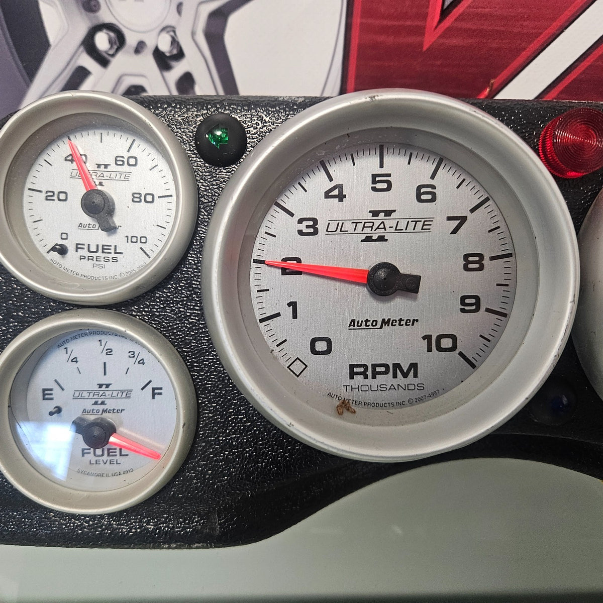 87-93 MUSTANG AUTOMETER ULTRA-LITE II GAUGES 4490 4997 4963 RPM OIL FUEL #37718