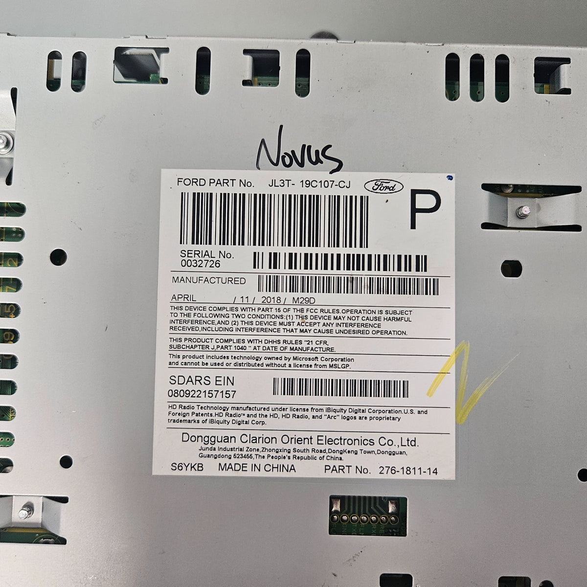 2017-2018 FORD F150 RADIO AUDIO RECEIVER CONTROL MODULE OEM JL3T-19C107-CJ #37455